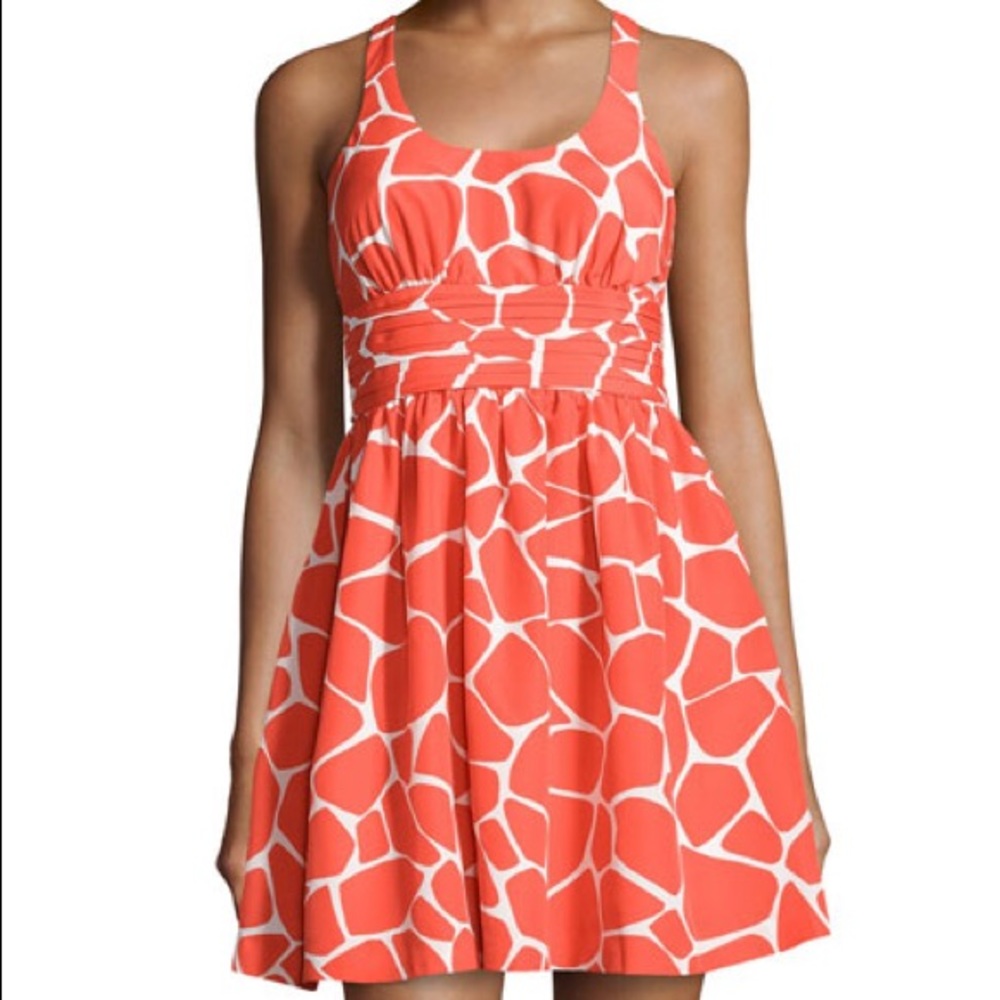 Susana Monaco Giraffe Print Pleated Dress NWT